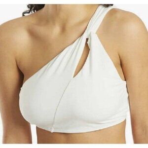 Carmen Marc Valvo Women's Twisted Tides One Shoulder Cut Out Bikini Top MEDIUM